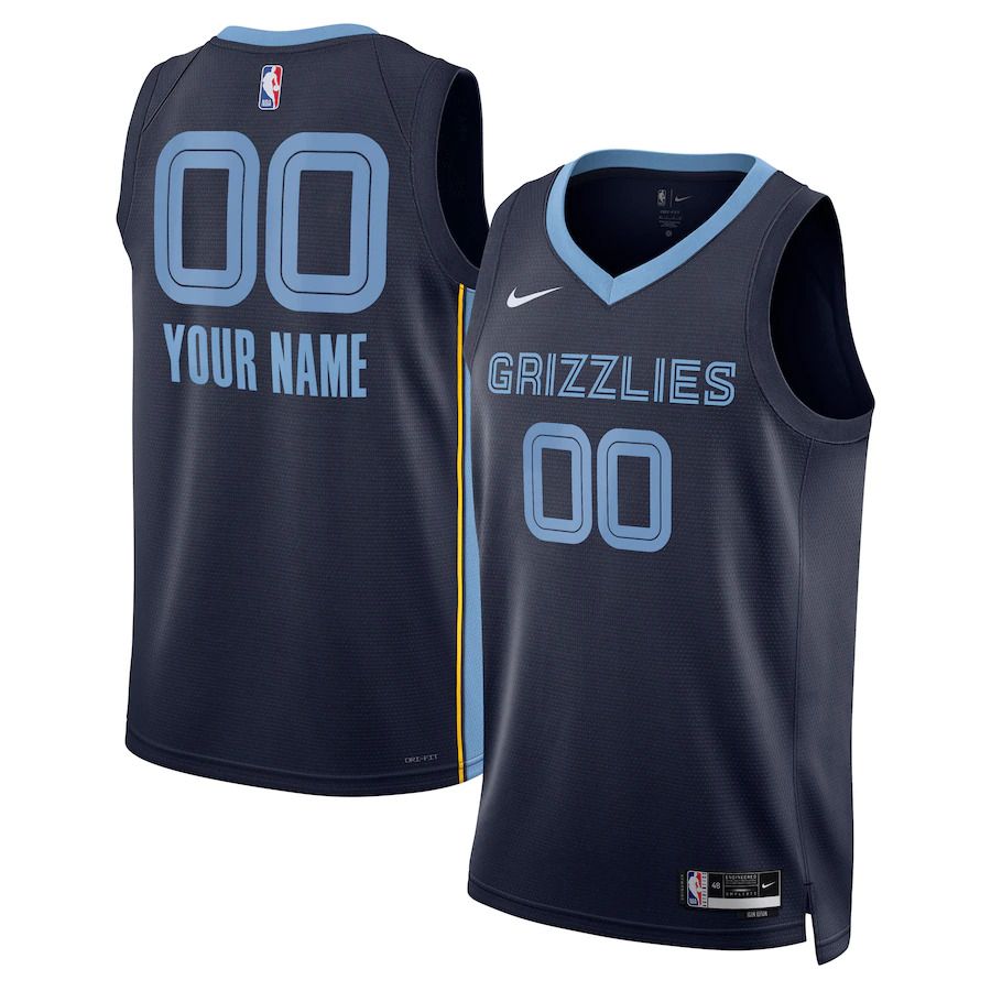 Men Memphis Grizzlies Nike Navy Icon Edition 2022-23 Swingman Custom NBA Jersey